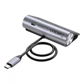 USB-hub Unitek H1337AGY01 – 4 poorten (2×USB-C, 2×USB-A), tot 5 Gbit/s per poort, aluminium, zilver