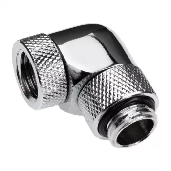 Alphacool Eiszapfen Connector Series - Haakse montageadapter voor vloeistofkoelsysteem - zilver-nikkel
