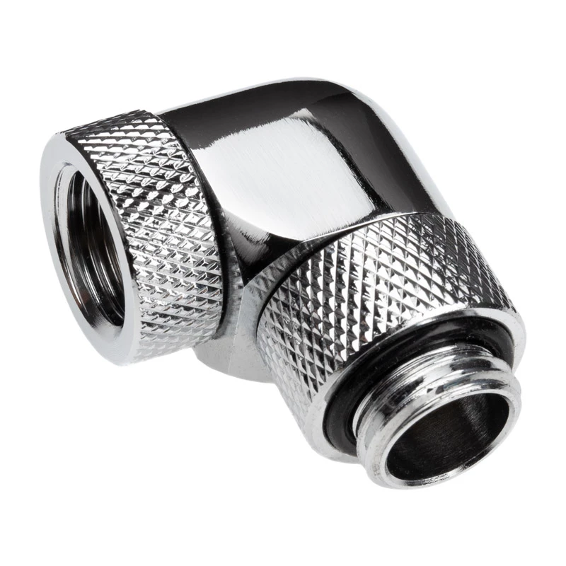 Alphacool Eiszapfen Connector Series - Haakse montageadapter voor vloeistofkoelsysteem - zilver-nikkel