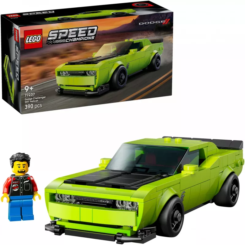 Constructiespeelgoedauto LEGO Speed Champions Dodge Challenger SRT Hellcat 77237 — 390 onderdelen, 1 minifiguur, leeftijdsadvies 9+