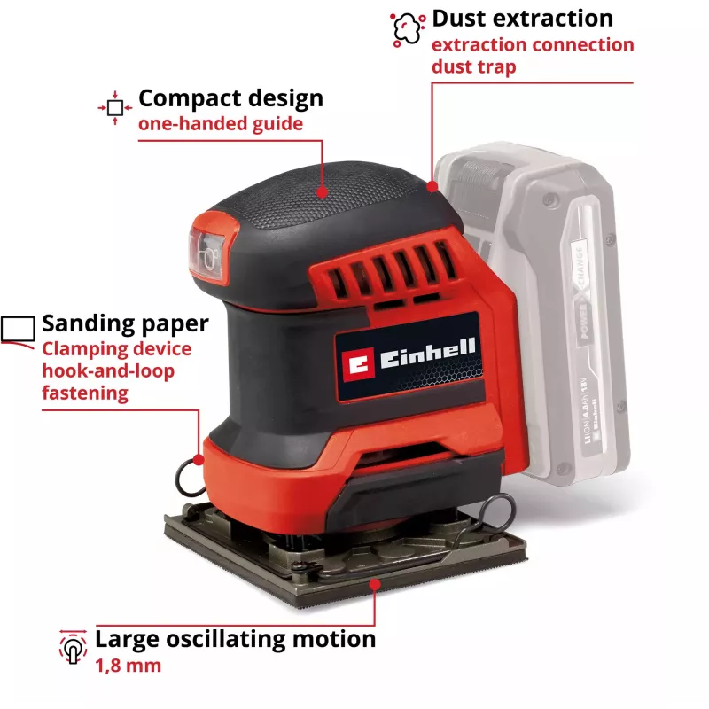 Power X-Change accu-hand-schuurmachine TE-OS 18/113 Li-Solo, 18 volt