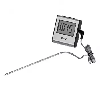 Voedselthermometer GEFU digitale sonde 0–250 °C, roestvrijstaal, 16 cm sensor