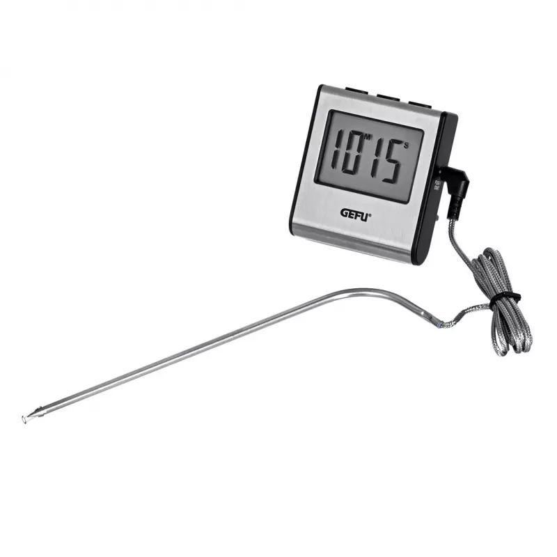 Voedselthermometer GEFU digitale sonde 0–250 °C, roestvrijstaal, 16 cm sensor