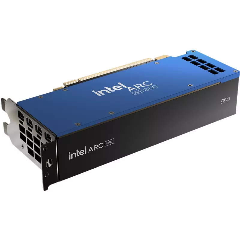 Grafische kaart INTEL Arc Pro B50 — 16 GB GDDR6, 128-bit, PCIe 5.0, actieve koeling