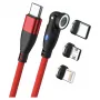USB-kabel RealPower MagneticCharge 100 1 m USB-C rood snel opladen