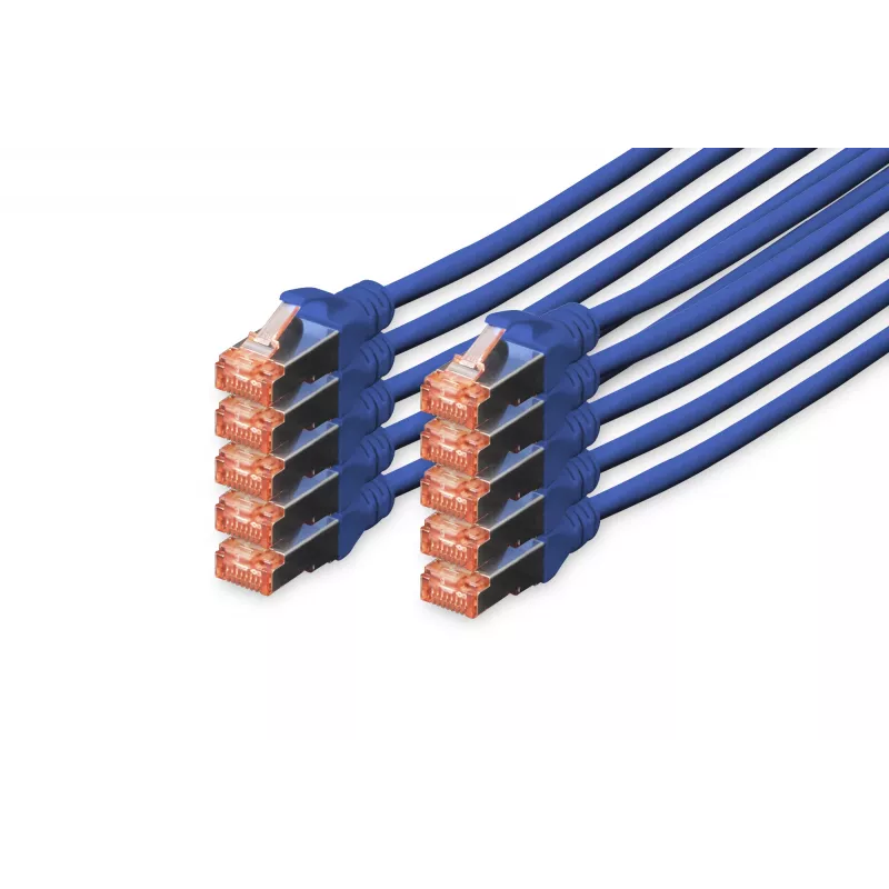 DIGITUS CAT6 S/FTP patchkabel, 3 m, blauw, 10-pack
