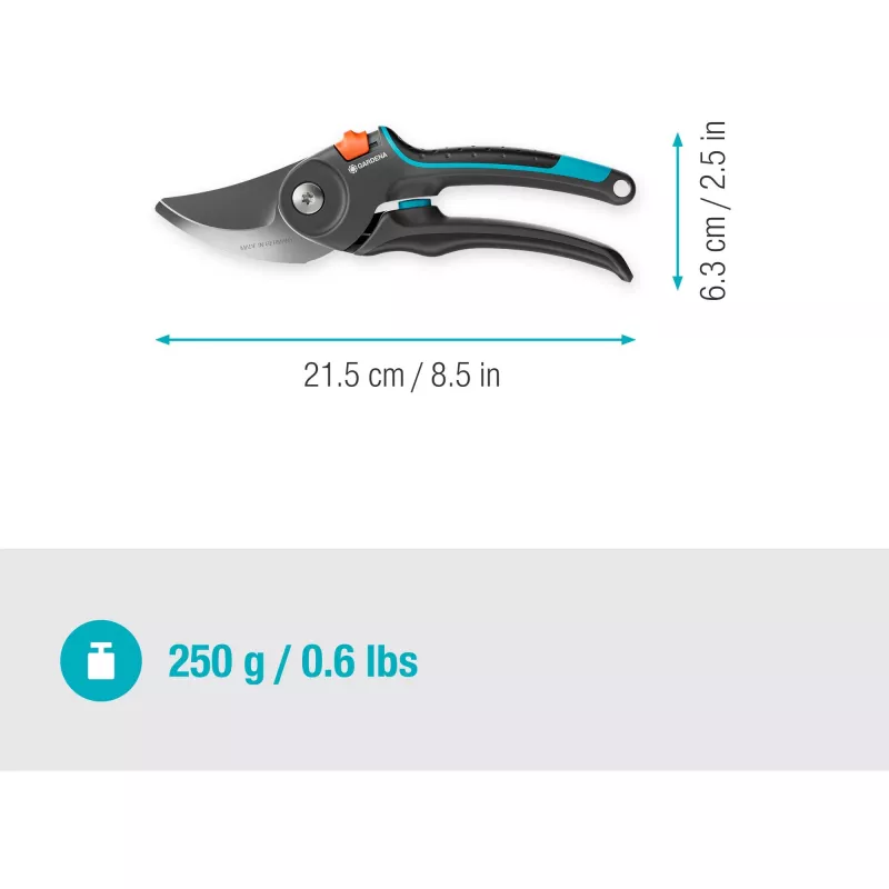 Takenschaar PremiumCut Pro - vers hout grijs/turkoois, bypass