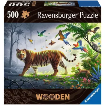 Houten puzzel tijger in de jungle (505 stukjes)