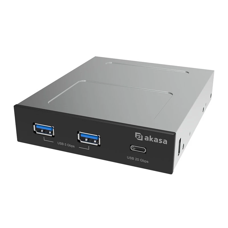 Akasa USB 20Gbps Type-C-paneel met twee 5Gbps Type-A-aansluitingen