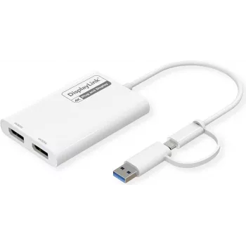 ROLINE display-adapter USB Type-C A - dual DP 4K60 ST/BU - adapter - digitaal/data (12.03.3207)