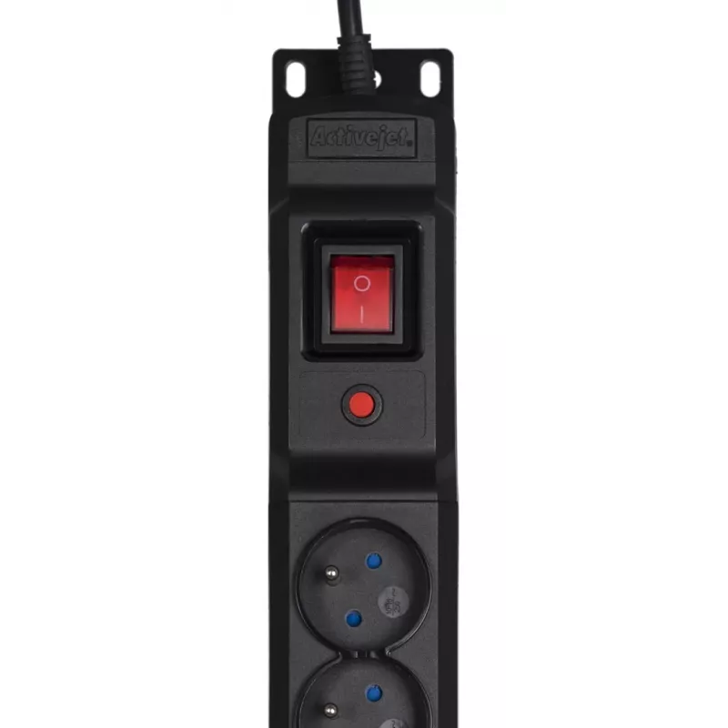 Activejet COMBO 12-voudig stekkerdoos 3m zwart
