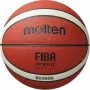 Basketbal MOLTEN B5G3800 maat 5, bruin leer, indoor & outdoor, gelamineerd antislip oppervlak