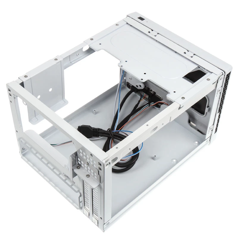 SilverStone SUGO SG13 - desktop - Mini-DTX - zonder voeding (AT / PS/2) - zwart, wit - USB/audio (SST-SG13WB-Q)