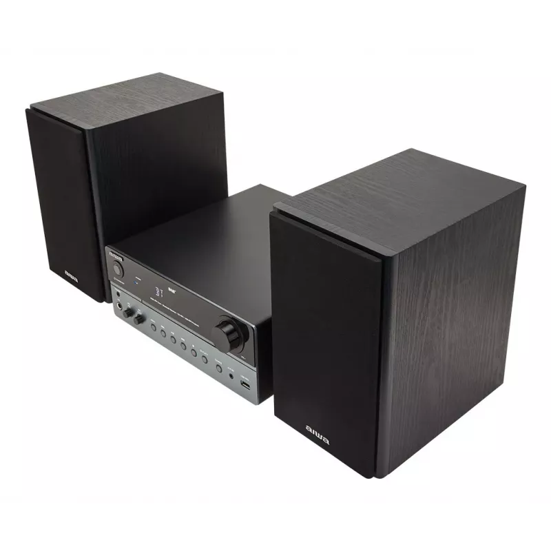 Home-audio-microsysteem Aiwa MSBTU-700DAB — 25 W RMS, DAB+/FM, Bluetooth 10 m, cd-lade, LED-display, zwart/arctisch blauw