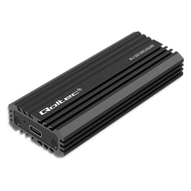 Externe SSD-behuizing QOLTEC NV2270 voor M.2 SATA/NVMe-schijven, USB-C, tot 2 TB