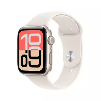 Apple Watch SE (3e generatie) SE 3 GPS + Cellular 44mm Starlight aluminium behuizing met Starlight sportband - S/M