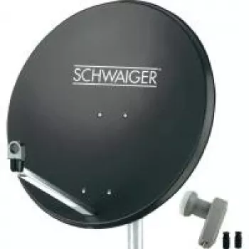Satellietschotel SCHWAIGER SPI9961SET2 80 cm met twin-LNB voor 2 deelnemers