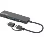 Manhattan USB-C & USB-A combo dock/hub, poorten (4): USB-A (x4), 5 Gbit/s (USB 3.2 Gen1 aka USB 3.0), USB-gevoed (geen externe voeding nodig)