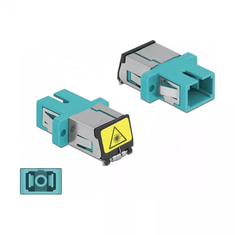 Glasvezelkoppeling DeLOCK 86890 SC simplex bus naar SC simplex bus multimode aqua