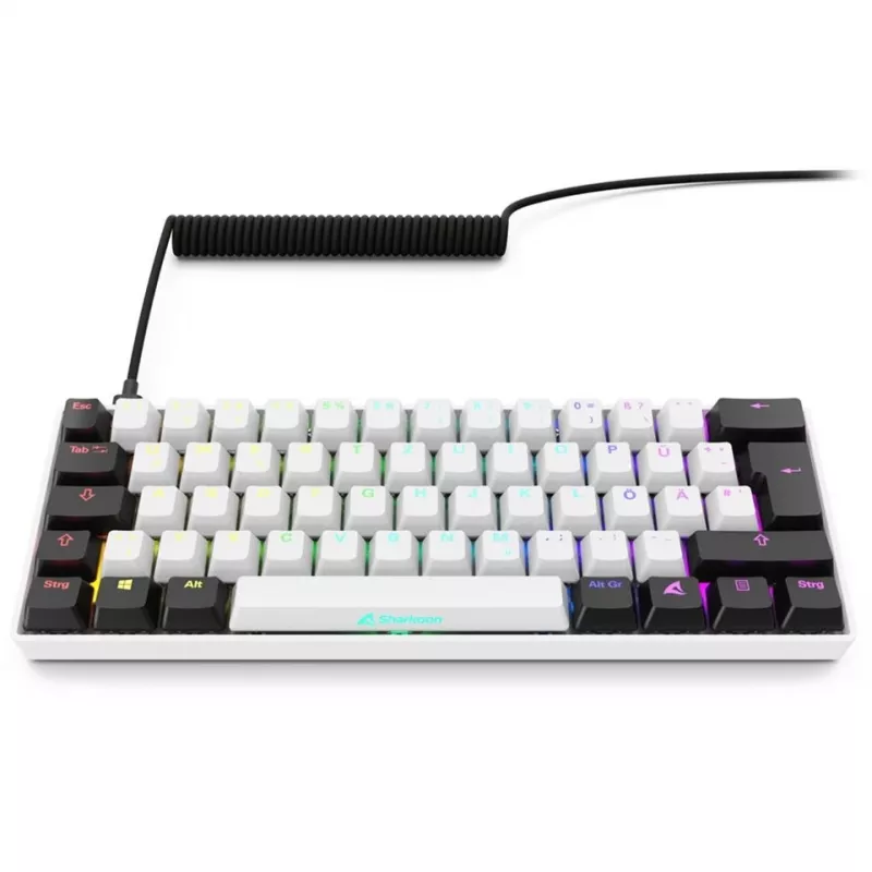 Sharkoon SGK50 S4 toetsenbord Home USB QWERTZ Duits wit RGB LED 60%