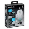 Draadloze muis DEFENDER Stix GM-009 RF — optisch 3200 DPI, 6 knoppen, dubbelhandig, USB RF, op batterij, wit