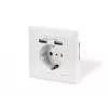 Veiligheidsstopcontact voor inbouwmontage Digitus DA-70613 met 2 USB-aansluitingen