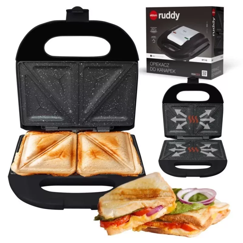 ELDOM Sandwich RUDDY, 750 W, granietplaten
