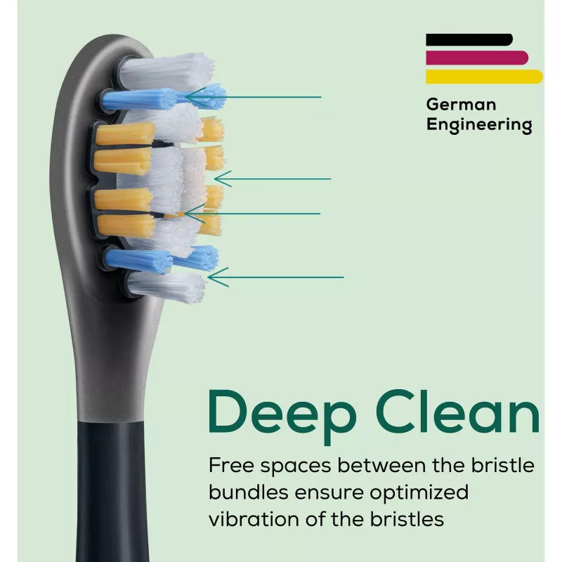 Beurer SC Premium Plaque Eraser Green Planet borstelkoppen, zwart, 4-pack