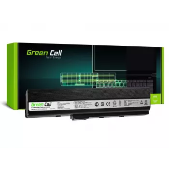 Accu Groen Cell AS02 voor ASUS K52-serie — Li-Ion 4400 mAh, 11,1 V, 6 cellen, zwart