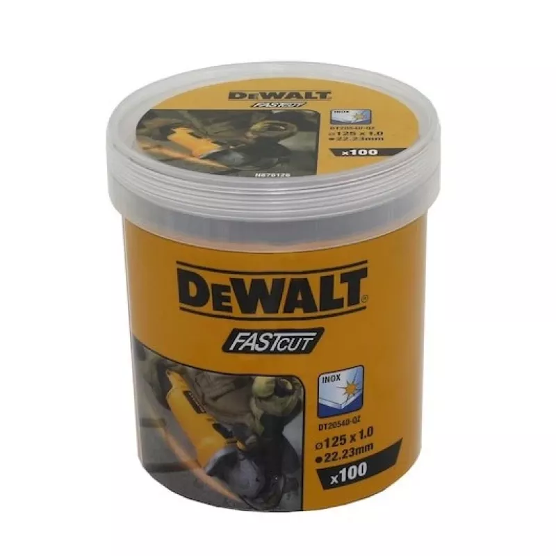 DeWalt DT20540-QZ Metal Target Inox doorslijpschijven 125 x 1,0 mm, verpakking van 100