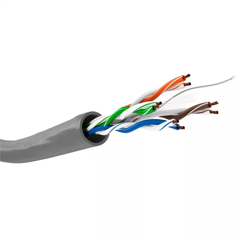 Netwerkkabel Cat.6, U/UTP (grijs, 100 meter, flexibel)