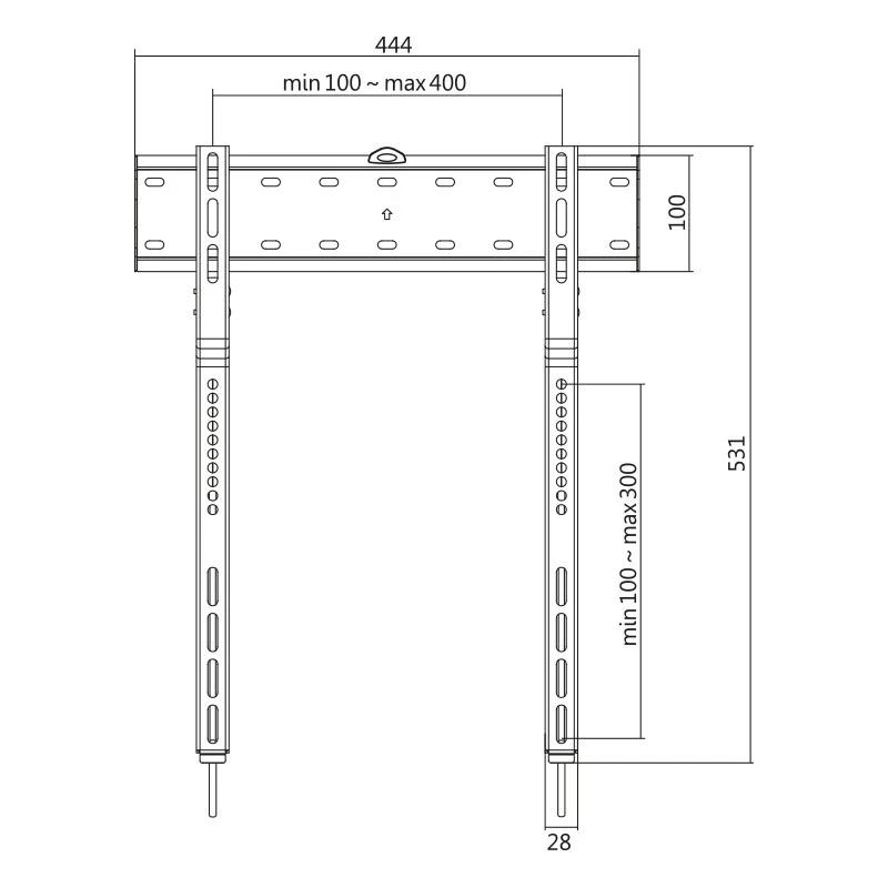 TV-muurbeugel, 32-65 inch, vast, max. 40 kg