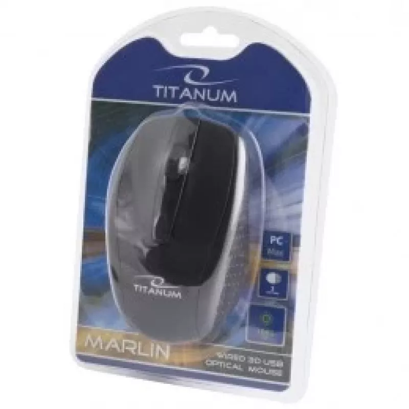 TITANUM TM110K Muis dubbelhandig USB Type-A optisch 1000 DPI