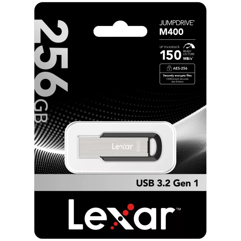 “Lexar JumpDrive M400” USB-stick 256 GB USB Type-A 3.2 Gen 1 (3.1 Gen 1) zilver