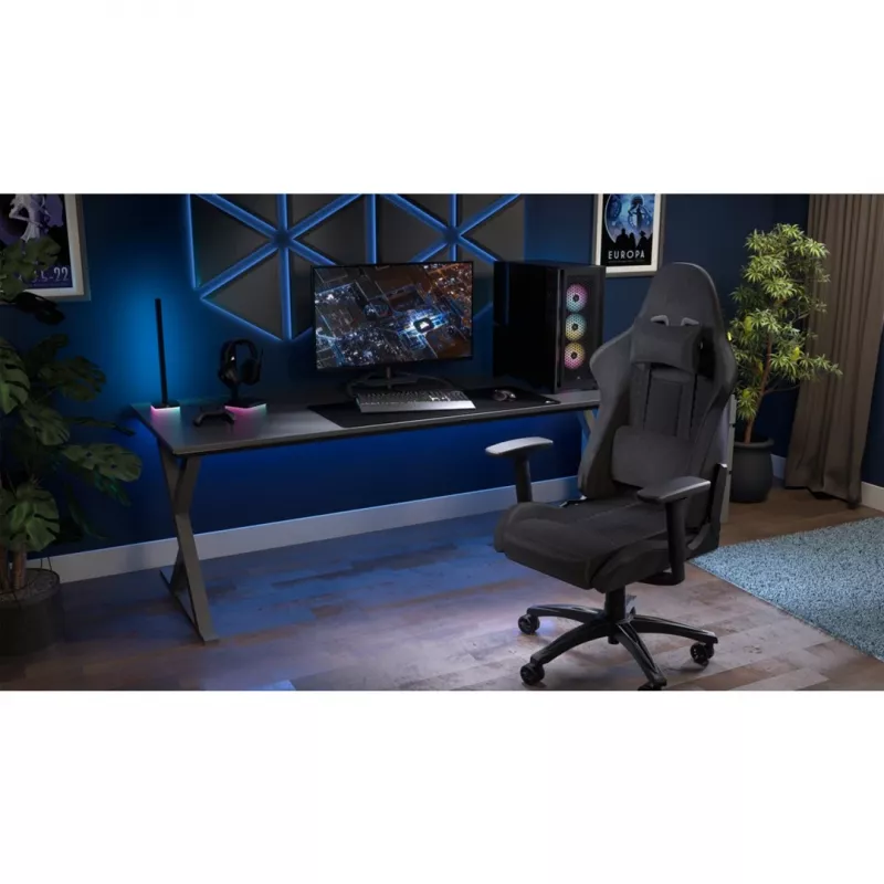 CORSAIR - TC100 RELAXED gamingstoel (stof – grijs/zwart)