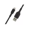 Kabel gevlochten USB-Lightning 1 m zwart