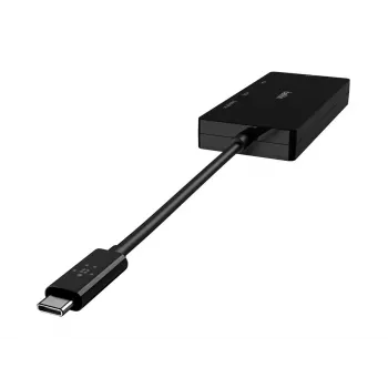 Linksys Belkin - videoadapter - USB-C (M) naar HD-15 (VGA), DVI-I, HDMI, DisplayPort (W) - 4K-ondersteuning - zwart (AVC003BTBK)