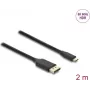 Videokabel-adapter DELOCK USB Type-C naar DisplayPort 2 m, zwart