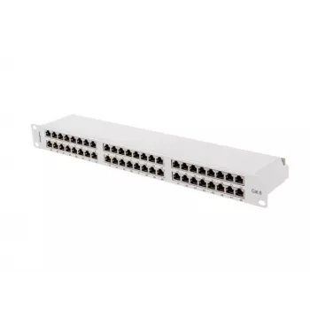 Patchpanel LANBERG PPS6-1048-S 48-poorts 1U 19 inch Cat6 FTP afgeschermd