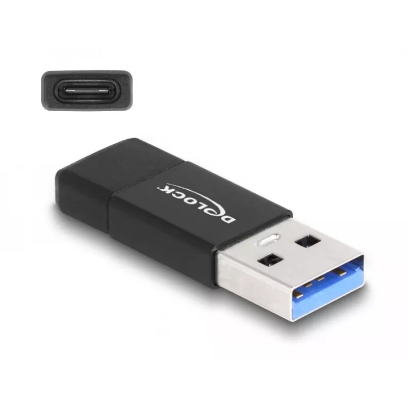 DeLOCK 60001 adapter USB A USB C zwart