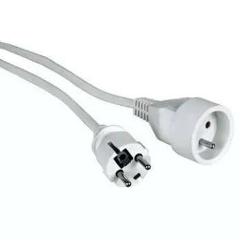 Netkabel LOGON PSPC03W — 3 m, wit, netstekker Type F