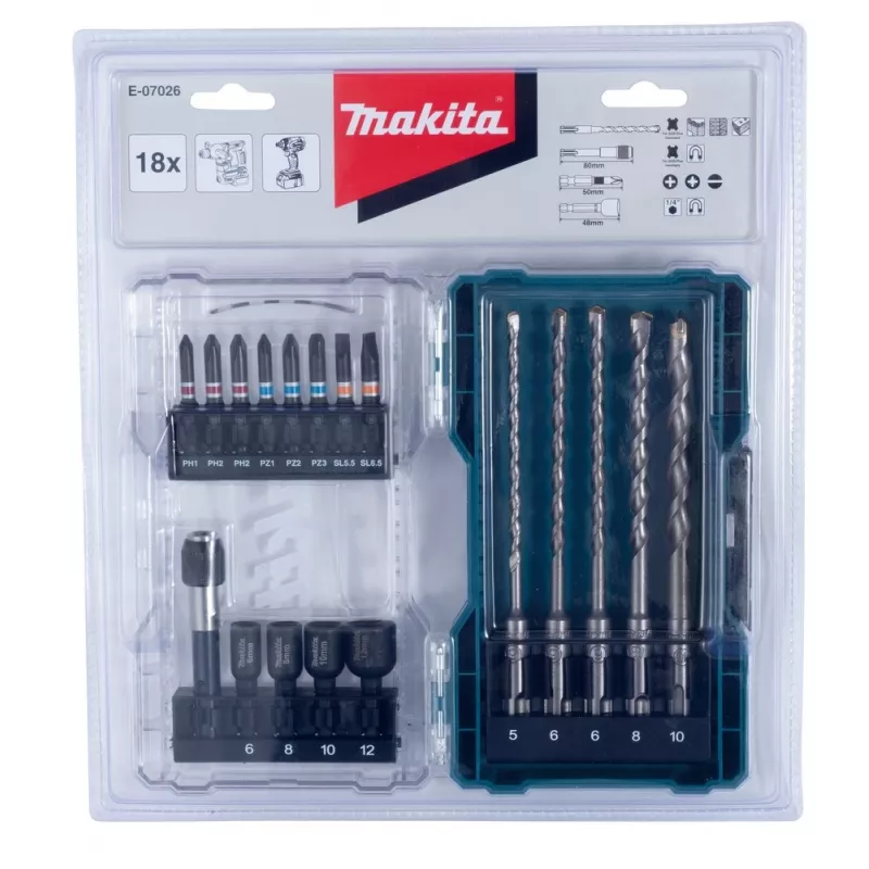 Schroefbitset Makita E-07026 18 st.