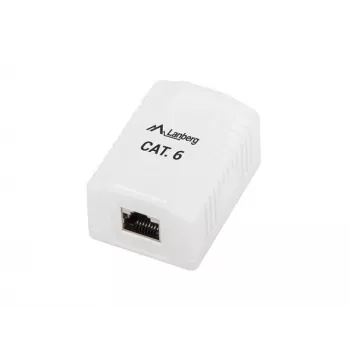Opbouw aansluitdoos RJ-45 wit Lanberg OS6-0001-W