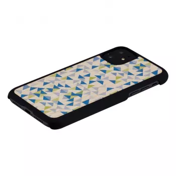 Telefoonhoesje man and wood voor iPhone 11 — blauwe driehoek op zwart, beschermende hardcase