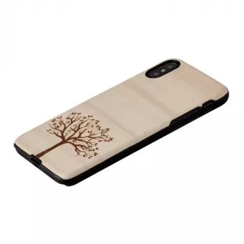 Smartphonehoesje Man and Wood voor iPhone X/XS, appelboomhout, zwart
