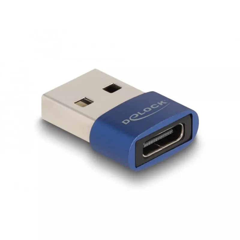 DeLOCK USB 2.0 adapter USB Type-A stekker naar USB Type-C bus blauw