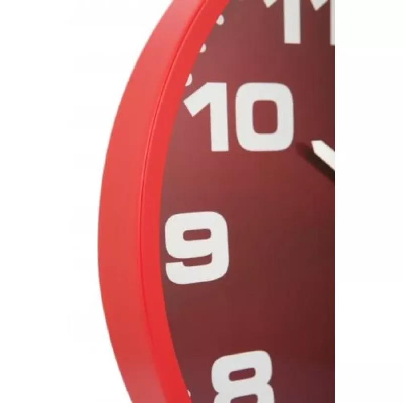 NeXtime klok 3053ro Dash Red, Ø35 cm, wand, rood/zilver