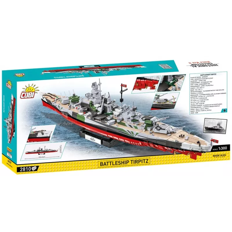 COBI 4839 Historical Collection bouwblokkenset slagschip Tirpitz, 2810 elementen, 1:300