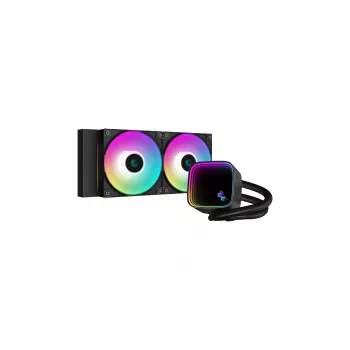 DeepCool LS520 SE AIO CPU-vloeistofkoeler, 2 x 120 mm, ARGB, zwart