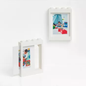 LEGO fotolijst PICTURE FRAME, (B)191 x (H)268 mm, wit van ABS-kunststof, met 4 noppen, stapelbaar, passend voor - 1 stuk
